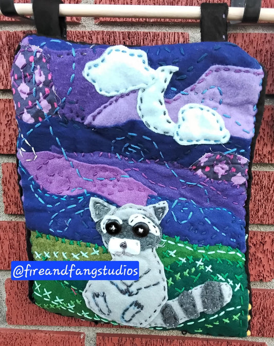 Mini Quilt: trash panda